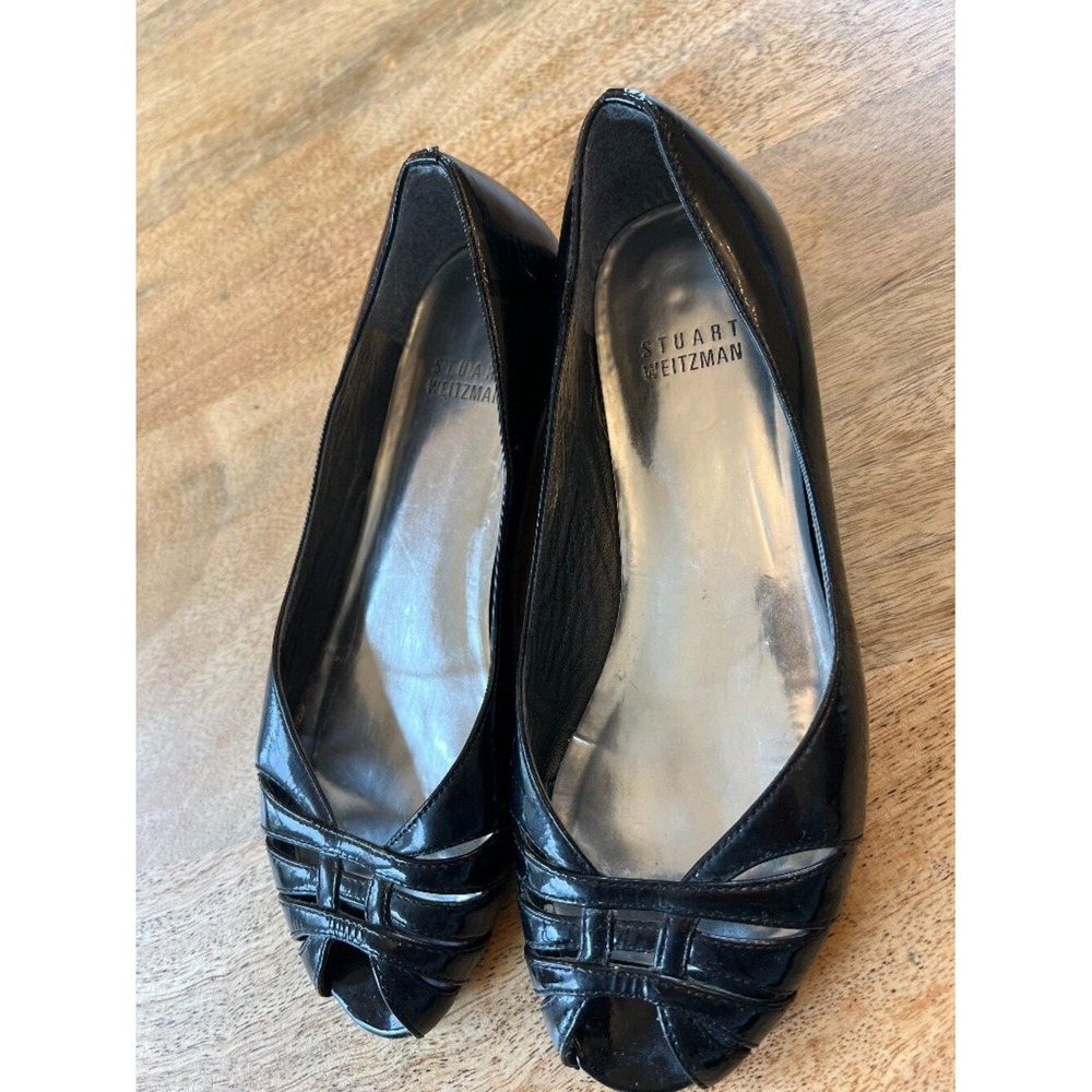 Stuart Weitzman 'Low Key' Peep Toe Flat size 5 PREOWNED